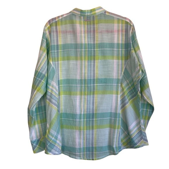 Columbia Camp Henry Shirt Tippet Plaid Roll-up Sleeve Casual Gauzy Hiking NWT 1X - Picture 9 of 16
